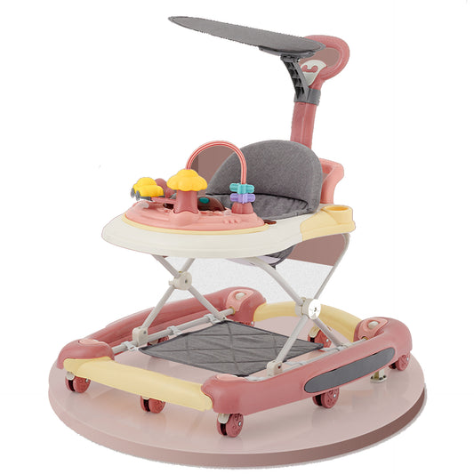 Baby Walker With Awning Anti-rollover Baby Walker Can Sit Adjustable Rocker Walker