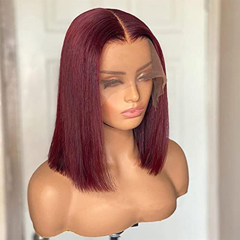 Amazon Best Selling Straight Hair European And American Ladies Middle Part Inner Buckle Straight Hair Headgear Front Lace New Wig Chemical Fiber Headgear