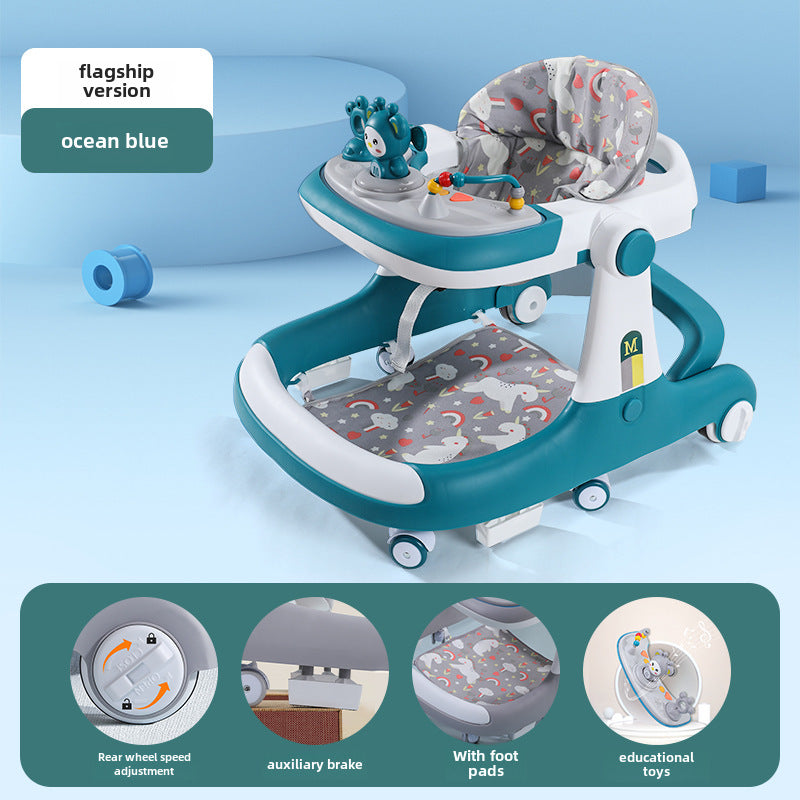 Baby Walker Anti-O-leg Multi-function Anti-rollover Baby Walking Aid For Boys And Girls Early Education Toy Car