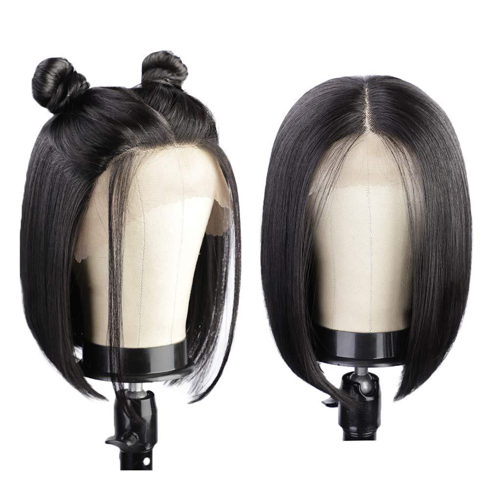 Amazon Best Selling Straight Hair European And American Ladies Middle Part Inner Buckle Straight Hair Headgear Front Lace New Wig Chemical Fiber Headgear