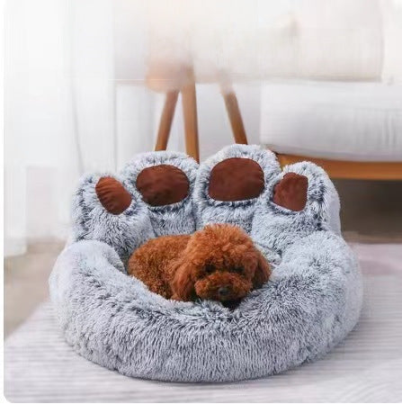 Bear Paw Cat Paw Kennel Dog Mat Autumn And Winter Cat Nest Double Silk Plush Comfortable Warm