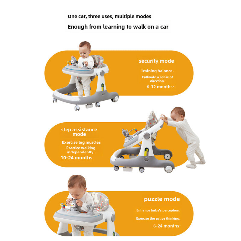 Baby Walker Anti-O-leg Multi-function Anti-rollover Baby Walking Aid For Boys And Girls Early Education Toy Car