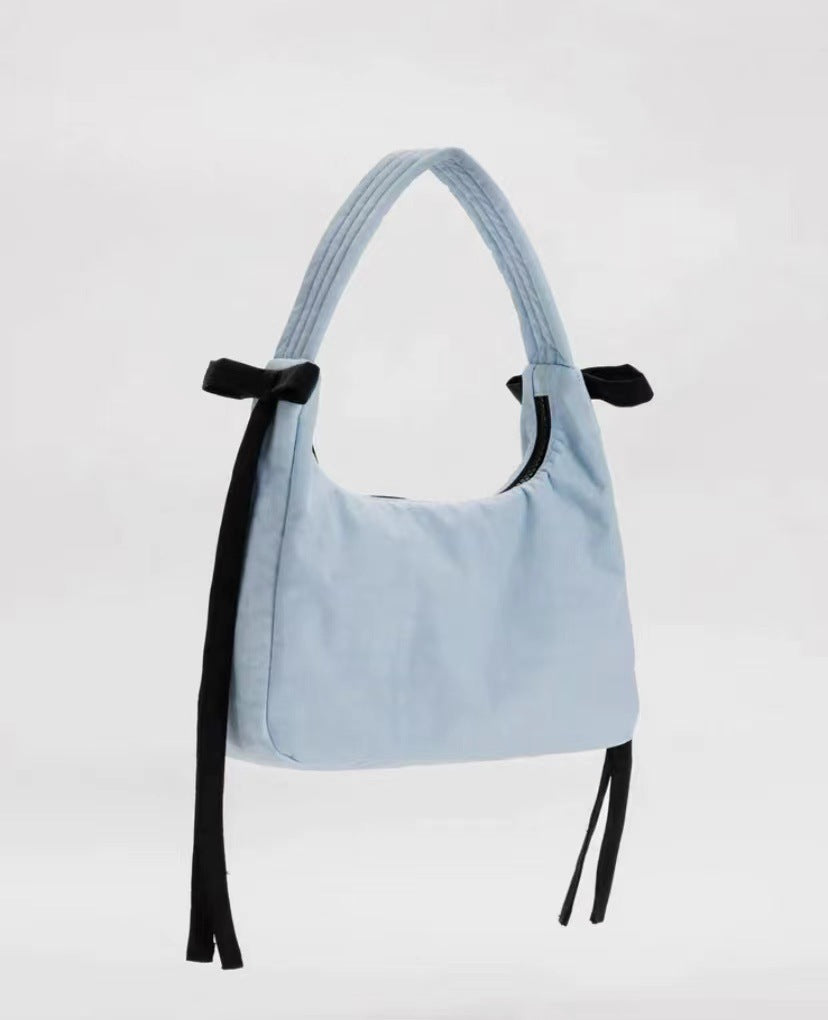 Baggu Mini Bow Handbag Armpit Bag Fashion Trend Sky Blue Versatile Women&#039;s Bag