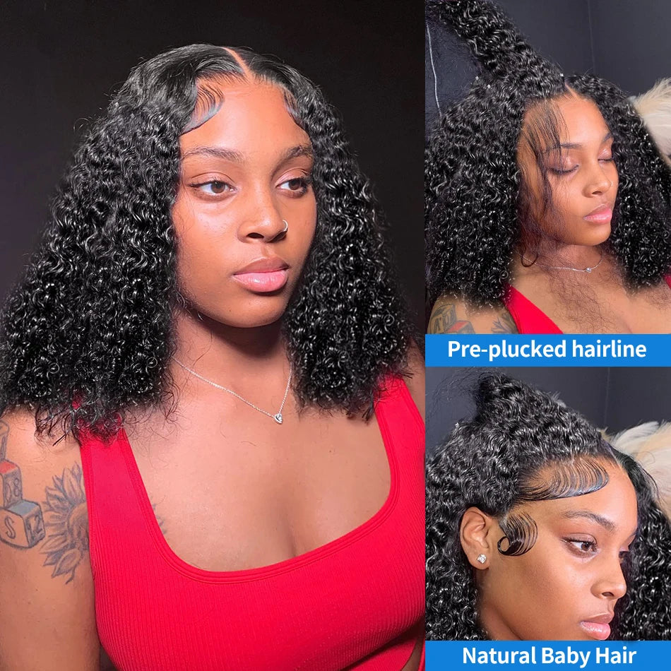 Xcurly Curly Short Bob Human Hair Wigs 13x4 13X6 HD Lace Frontal Wig Brazilian Deep Wave 5x5 Closure Wig For Women Pre Plucked